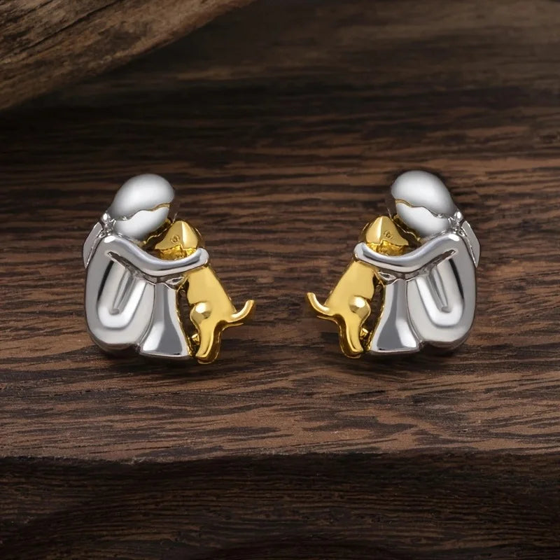 Tilda — Silver and Gold Two-Tone Hug Earrings