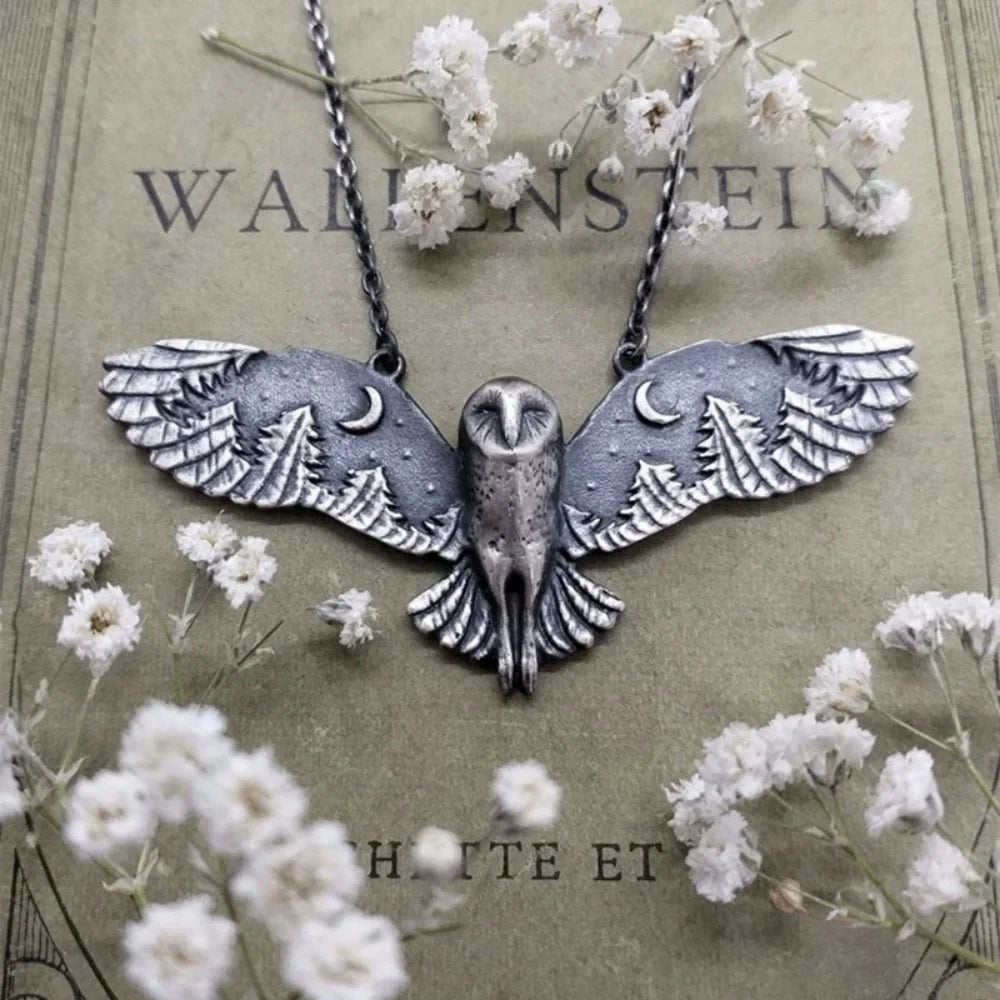Zola — Vintage Owl Moon Necklace