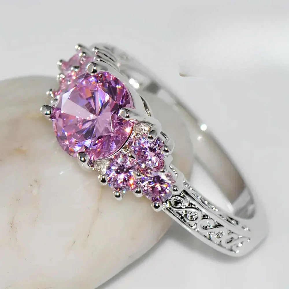 Netta — Shiny Pink Zirconia Ring