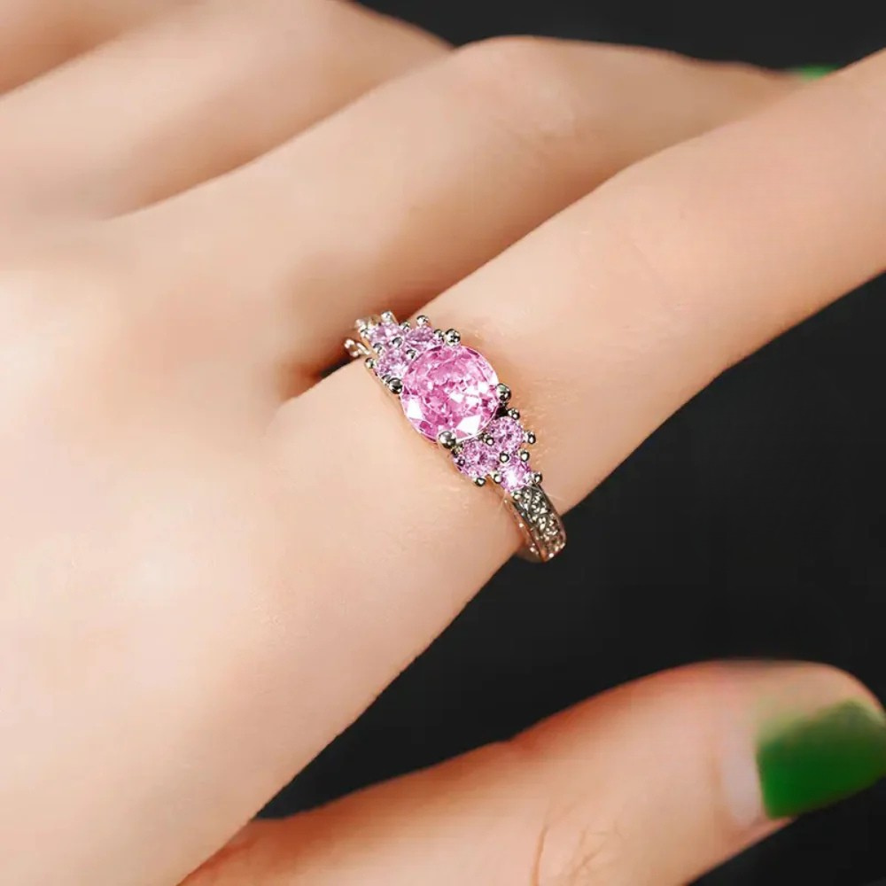 Netta — Shiny Pink Zirconia Ring