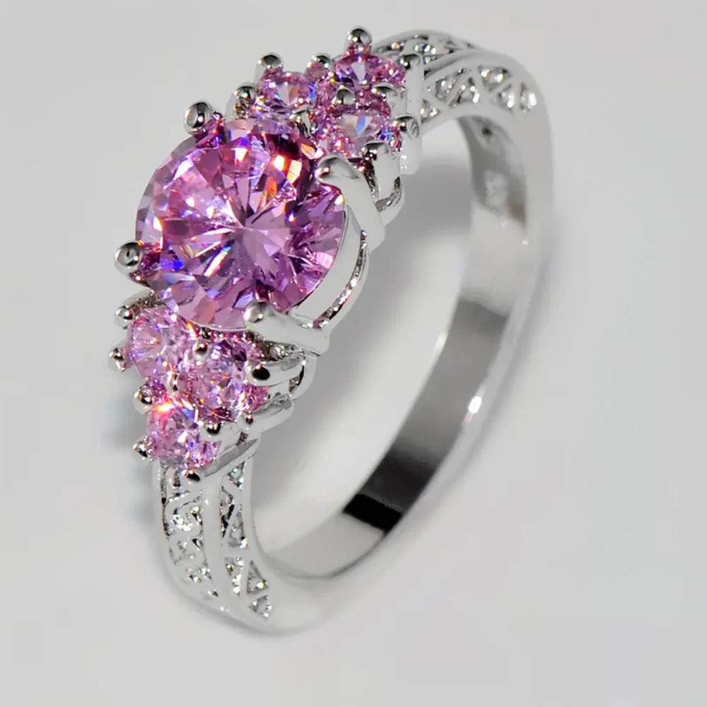 Netta — Shiny Pink Zirconia Ring