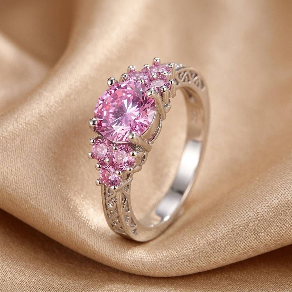 Netta — Shiny Pink Zirconia Ring