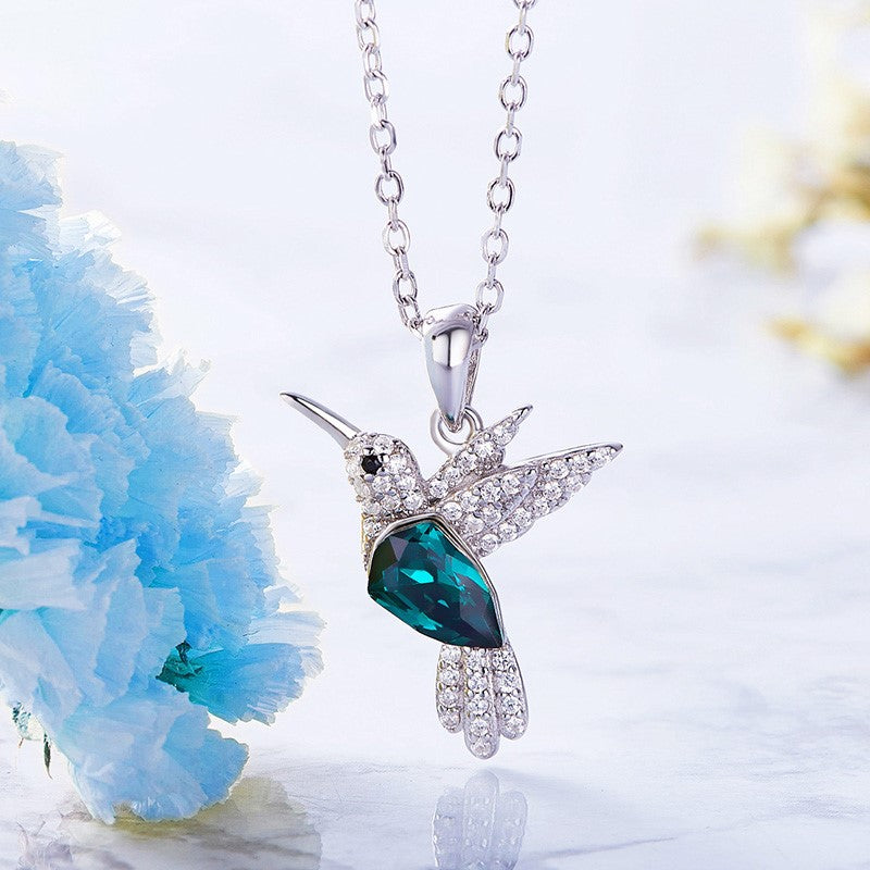 Marnie — Hummingbird Sparkle Necklace with Zirconia