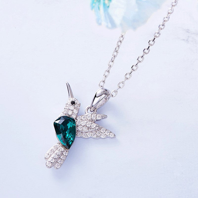 Marnie — Hummingbird Sparkle Necklace with Zirconia