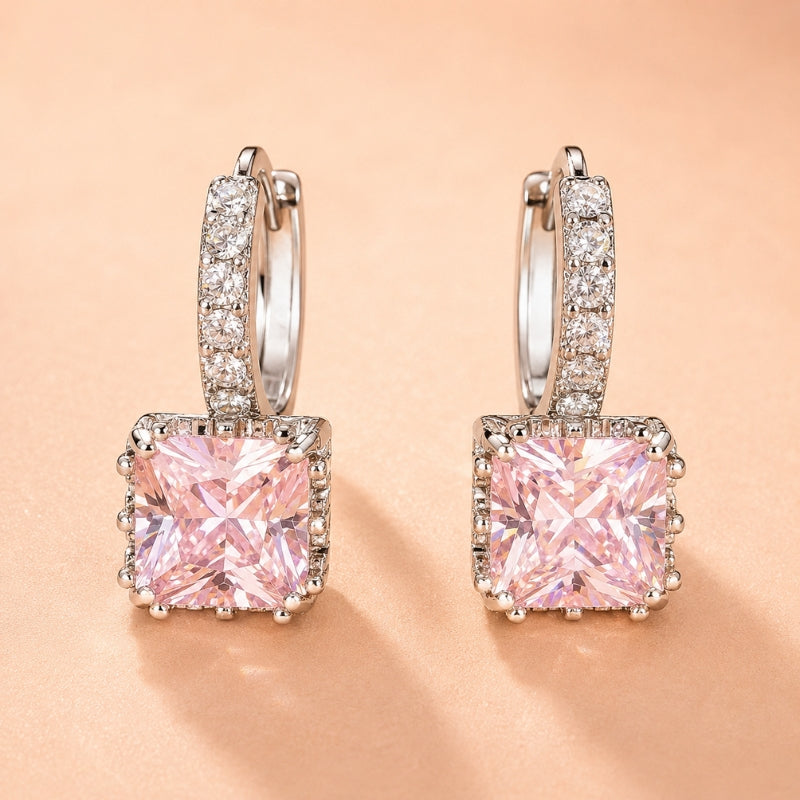 Elva — Lustrous Princess Stone Earrings