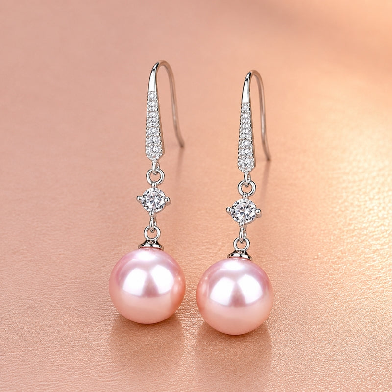 Hattie — Exquisite Pink Pearl Earrings