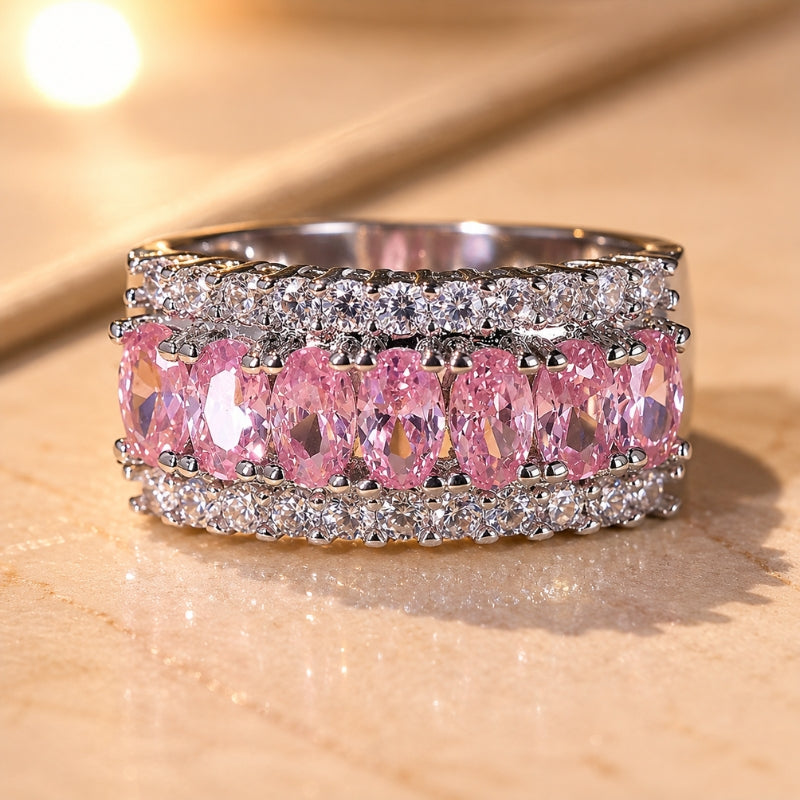 Kaia — Oval Zirconia Cluster Ring