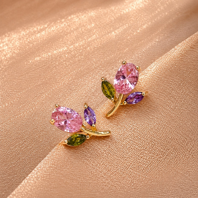 Xiomara — Tulip Gemstone Cluster Earrings