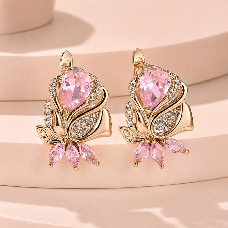 Tiana — Lustrous Teardrop Leaf Earrings