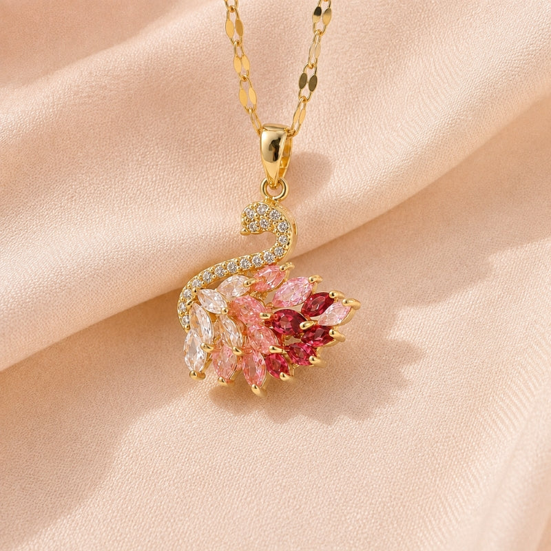 Saskia — Radiant Swan Charm Necklace