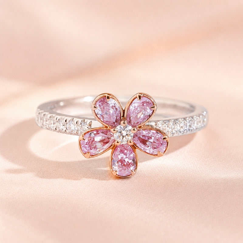 Camellia — Lustrous Pink Blossom Ring