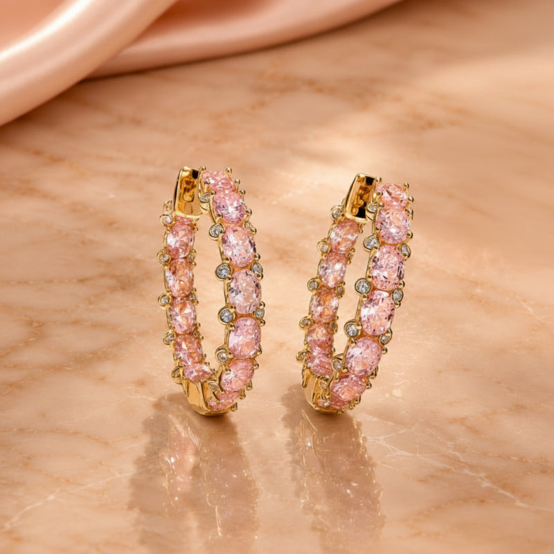 Odalys — Timeless Gemstone Hoop Earrings