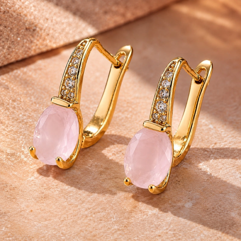 Bluebell — Lustrous Pink Statement Earrings