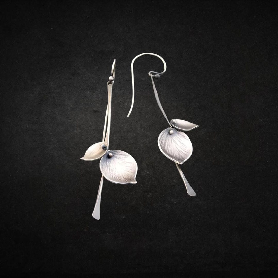 Marlene — Silver Leaf Vintage Earrings