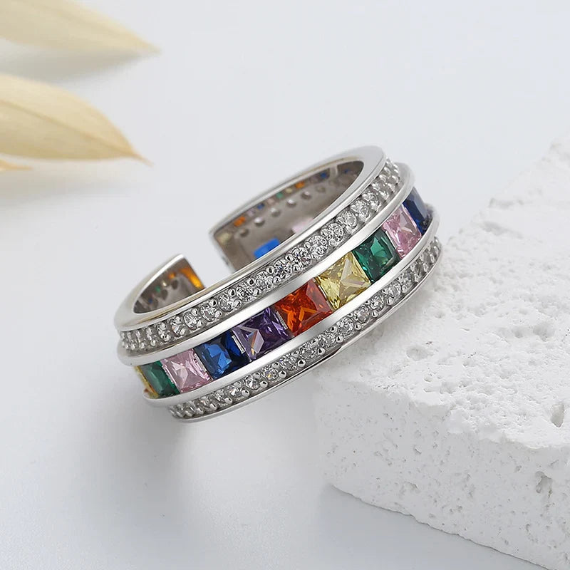 Vintage Mosaic Silver Ring
