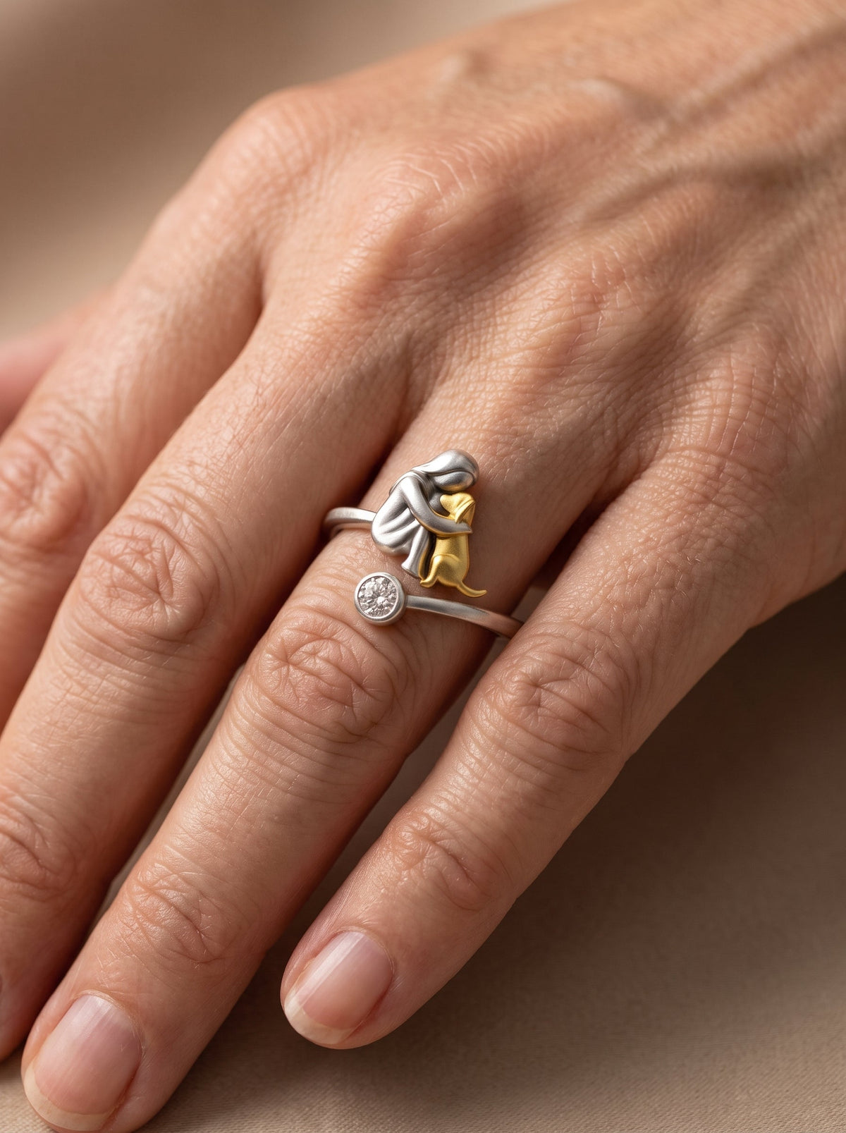 Lulu — Woman & Dog Embrace Ring