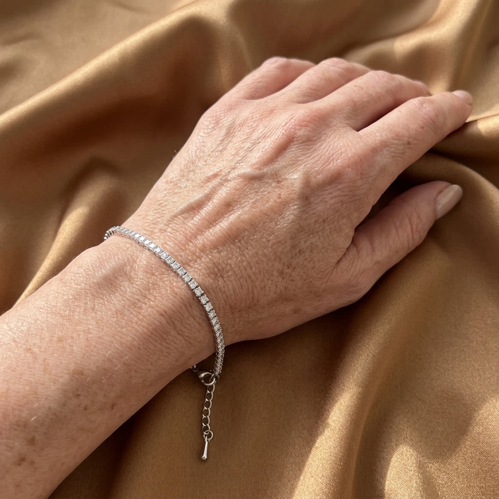 Poppy — Mother-of-Pearl Tennis Bracelet