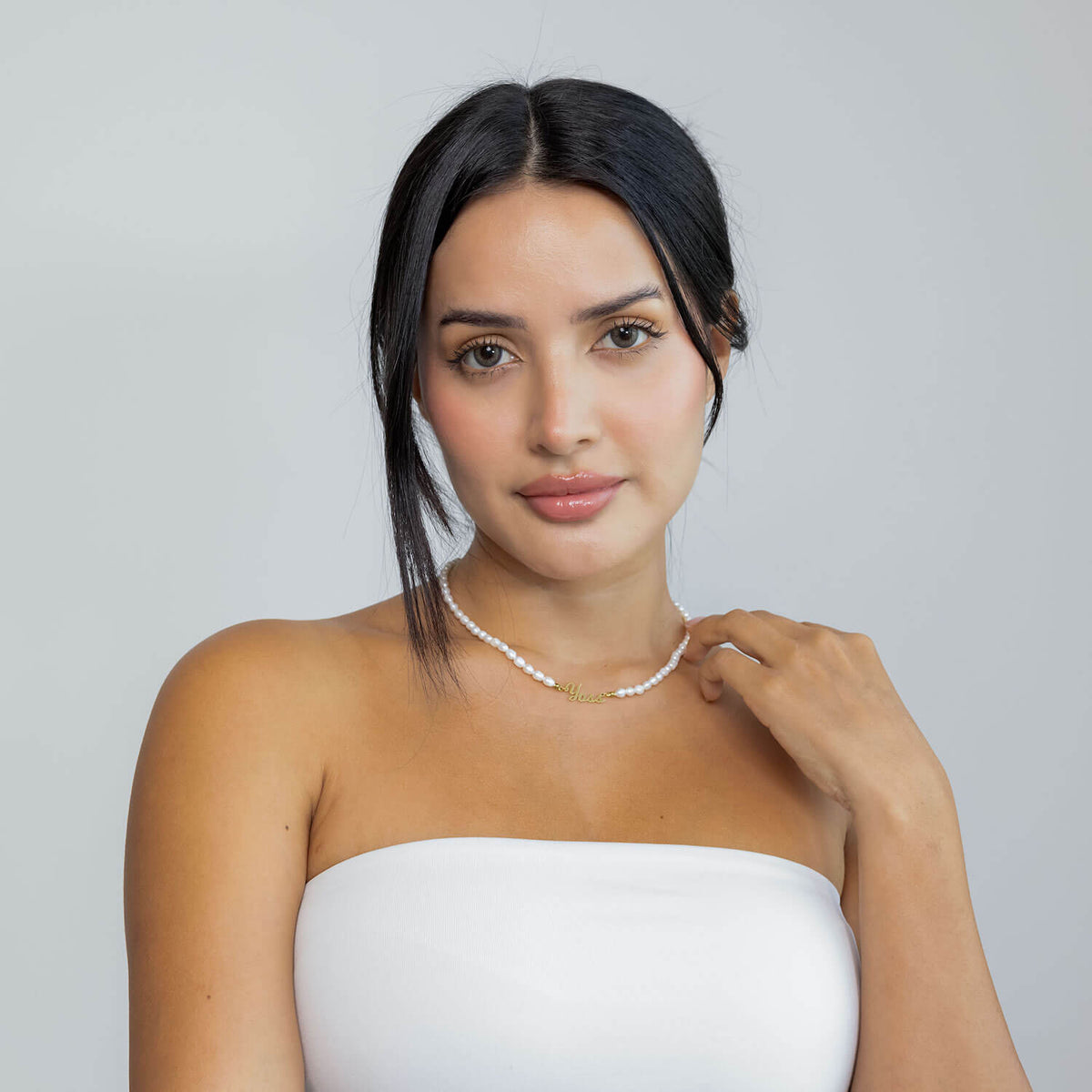 Agata — Freshwater Pearl Name Necklace