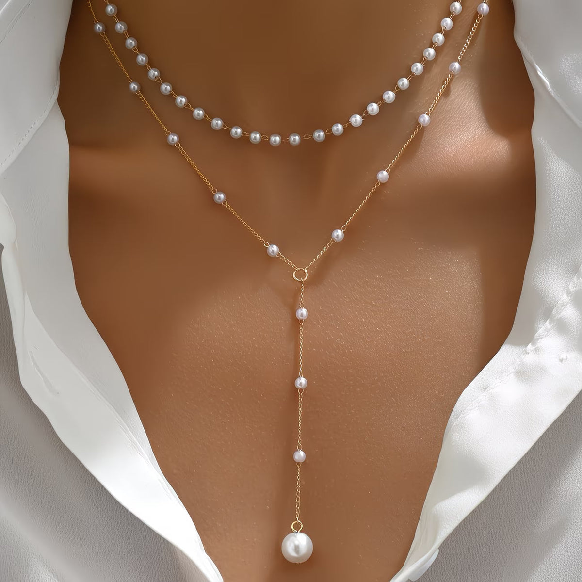 Dahlia — Graduated Pearl Strand Necklace
