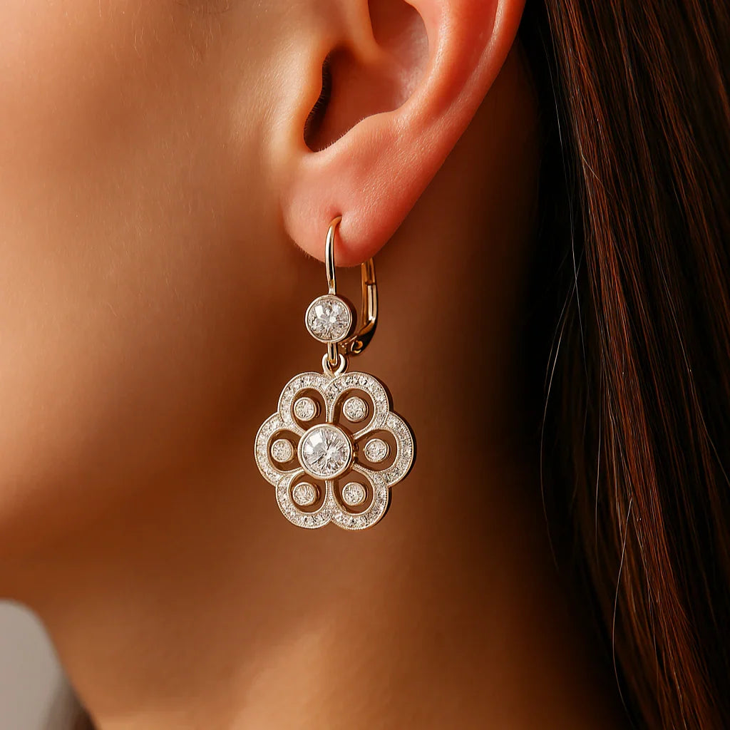 Henriette — Crystal Mandala Retro Earrings