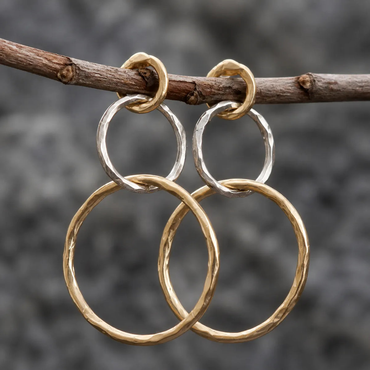 Vintage Gold & Silver Hoop Earrings