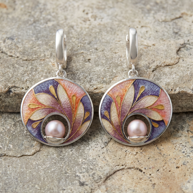 Acrylic Earrings with Pearls