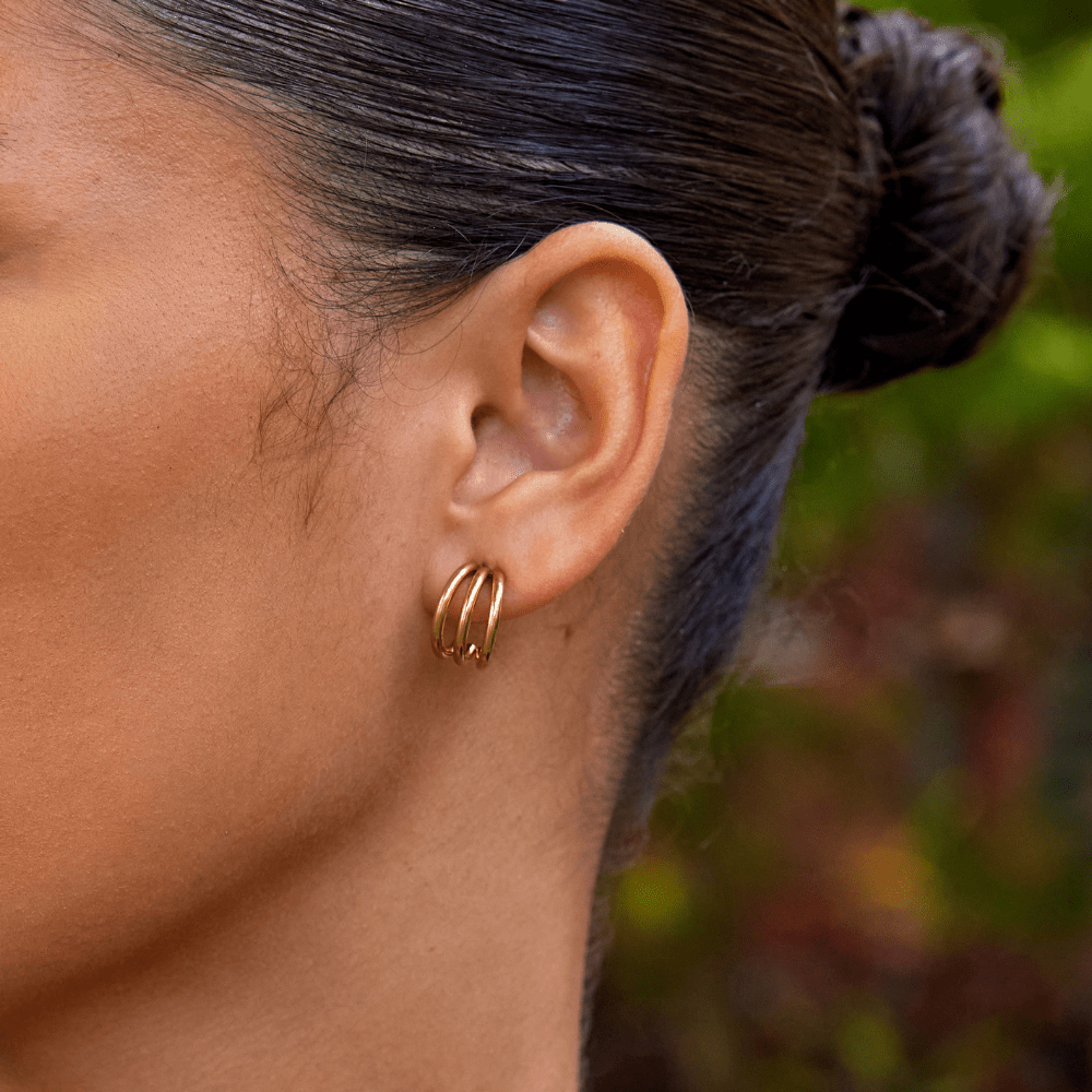 Licia — Triple Gold Hoop Earrings