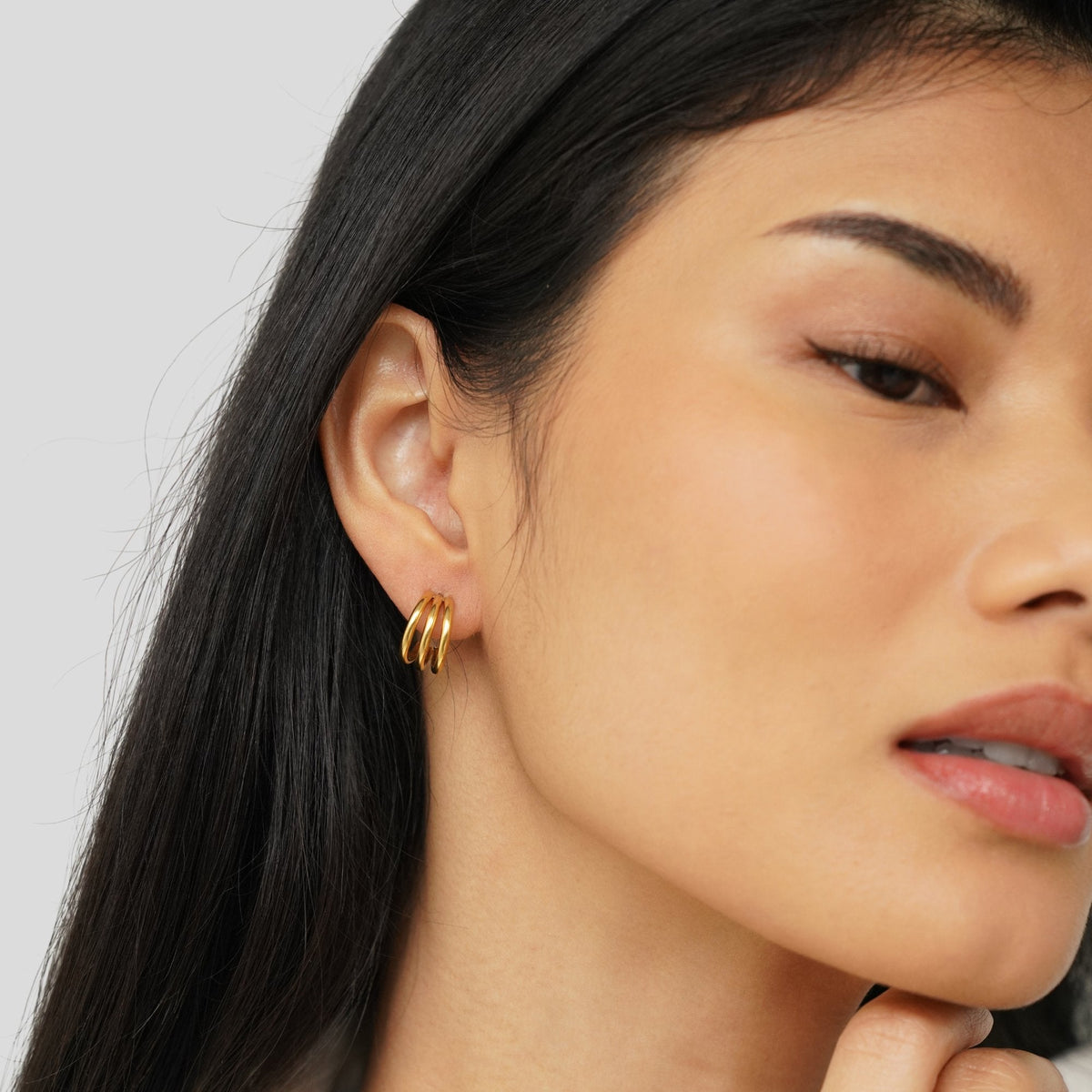 Licia — Triple Gold Hoop Earrings