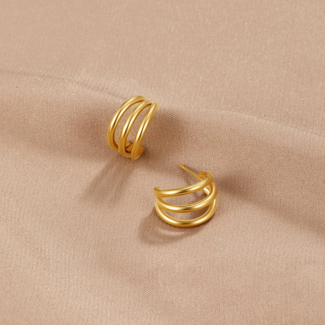 Licia — Triple Gold Hoop Earrings