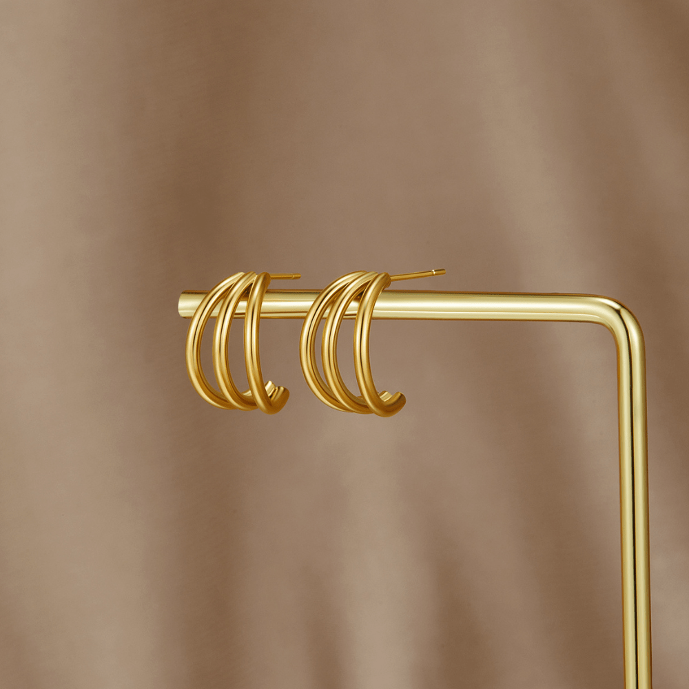 Licia — Triple Gold Hoop Earrings