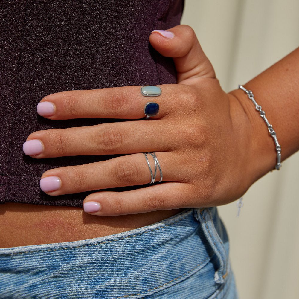 Zelda — Silver Aquamarine Wrap Ring