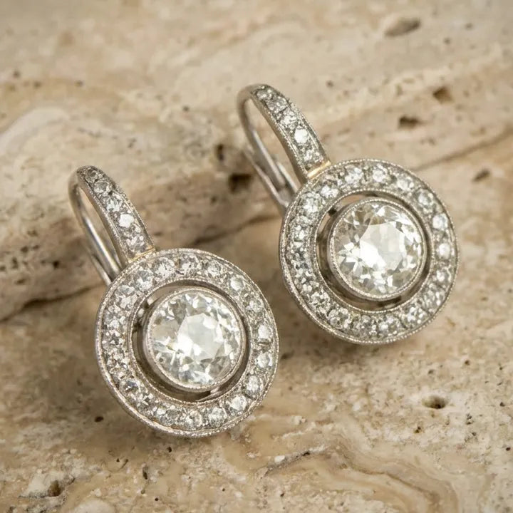 Vintage Silver Earrings with Zirconia