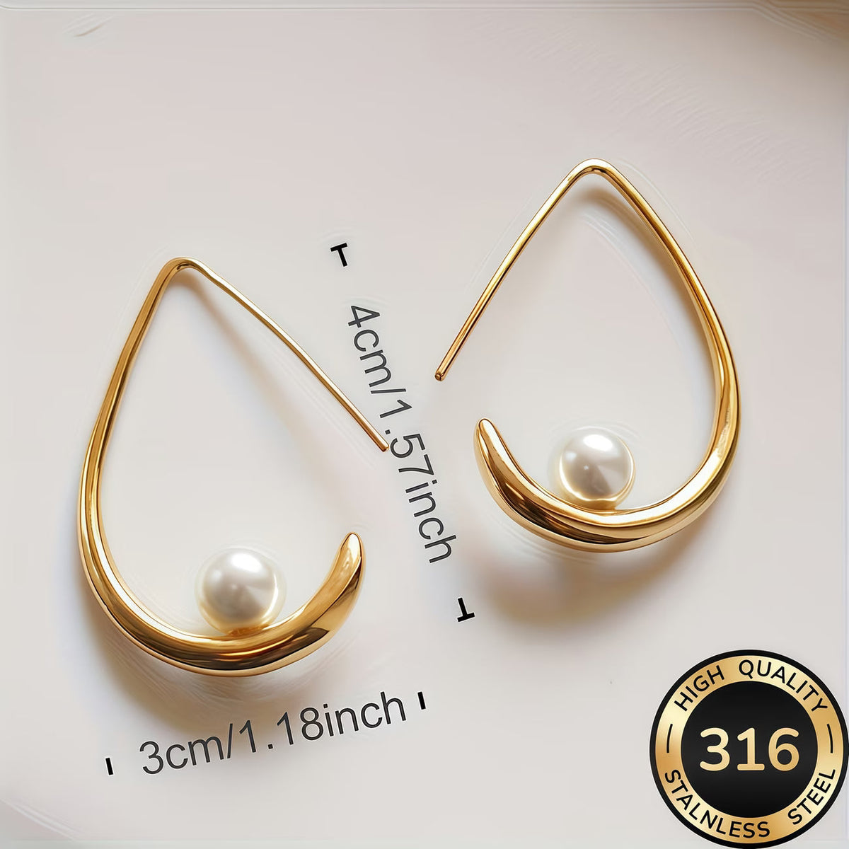 Maribel — Crescent Pearl Hoop Earrings