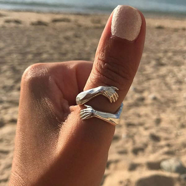 Erin — Adjustable Silver-Tone Hug Ring