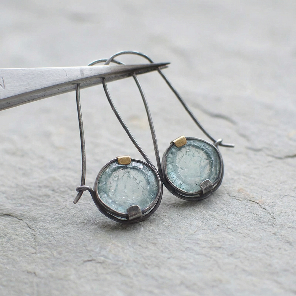 Vintage Ocean Crystal Earrings