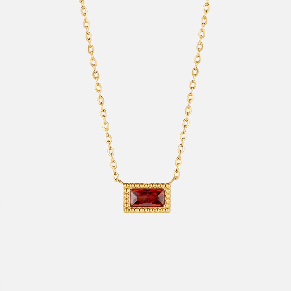 Diana — Baguette Birthstone Necklace
