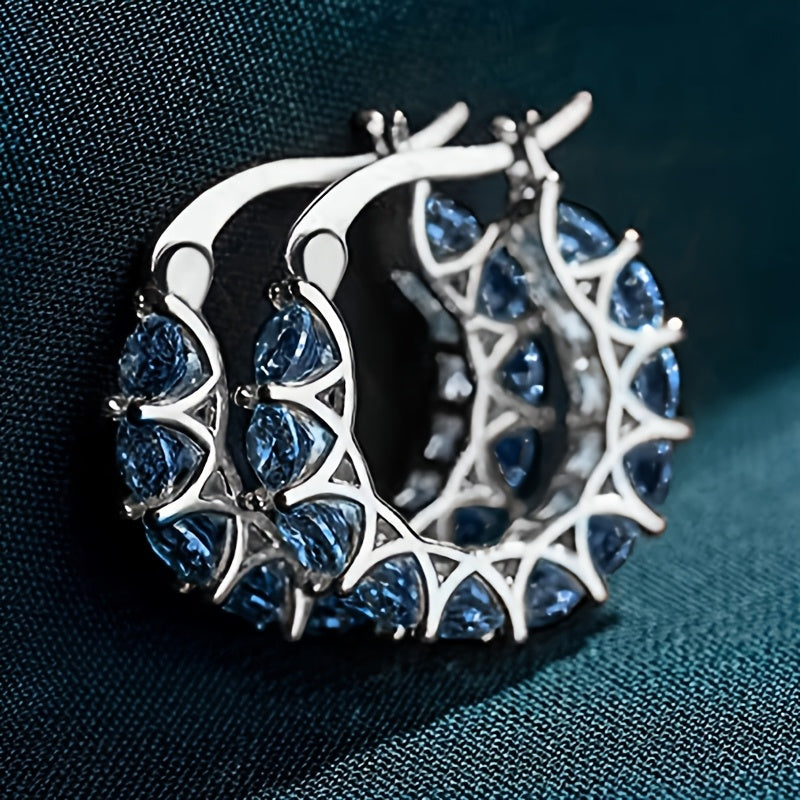 Ingrid — Zirconia-Inlaid Circle Hoop Earrings