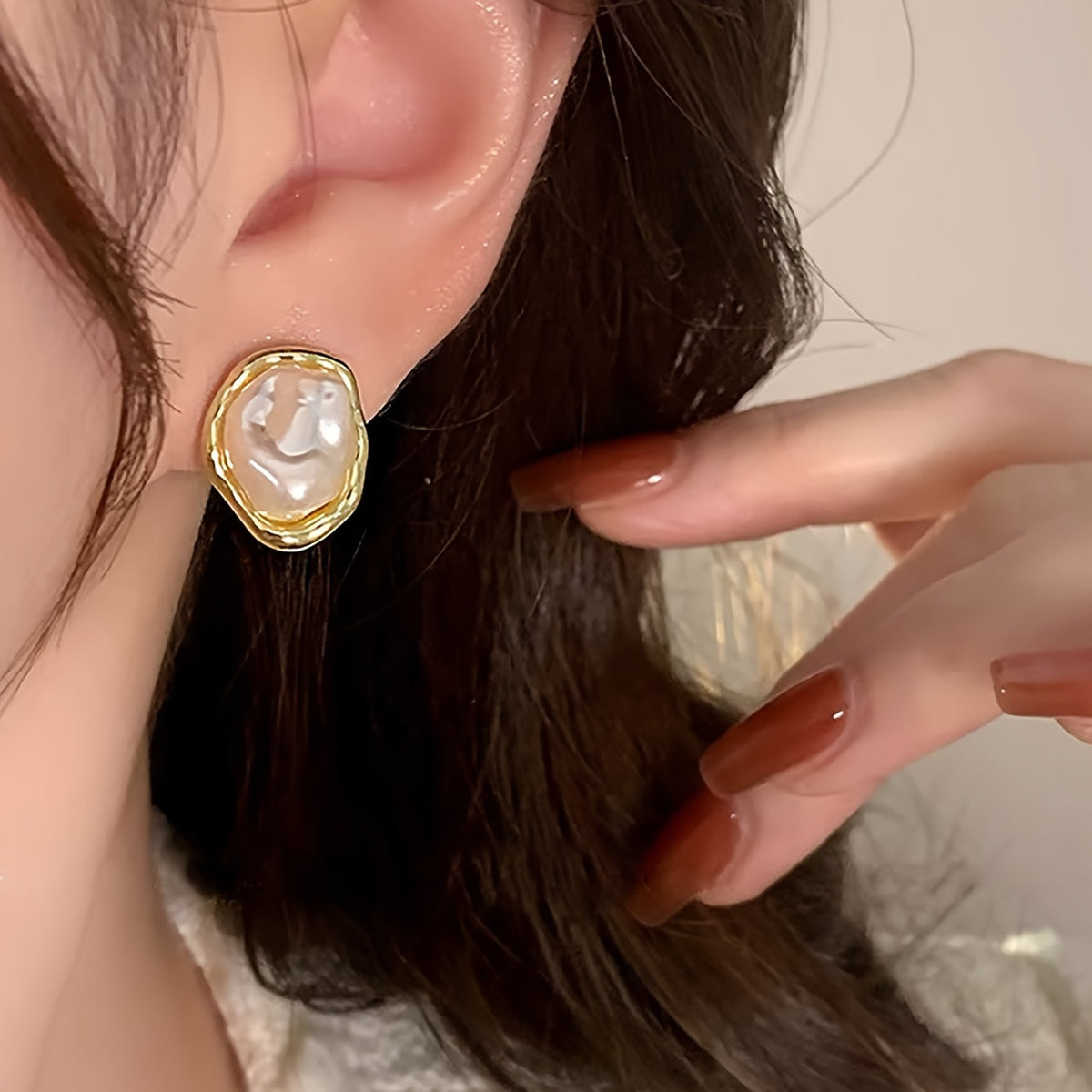 Tamsin — Irregular Pearl Stud Earrings