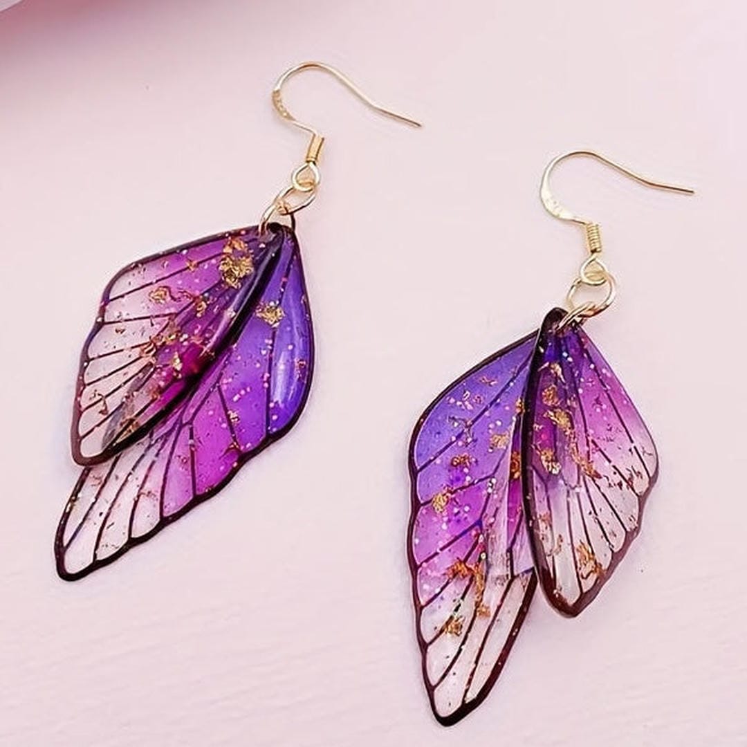 Darcy — Butterfly Wing Resin Drop Earrings