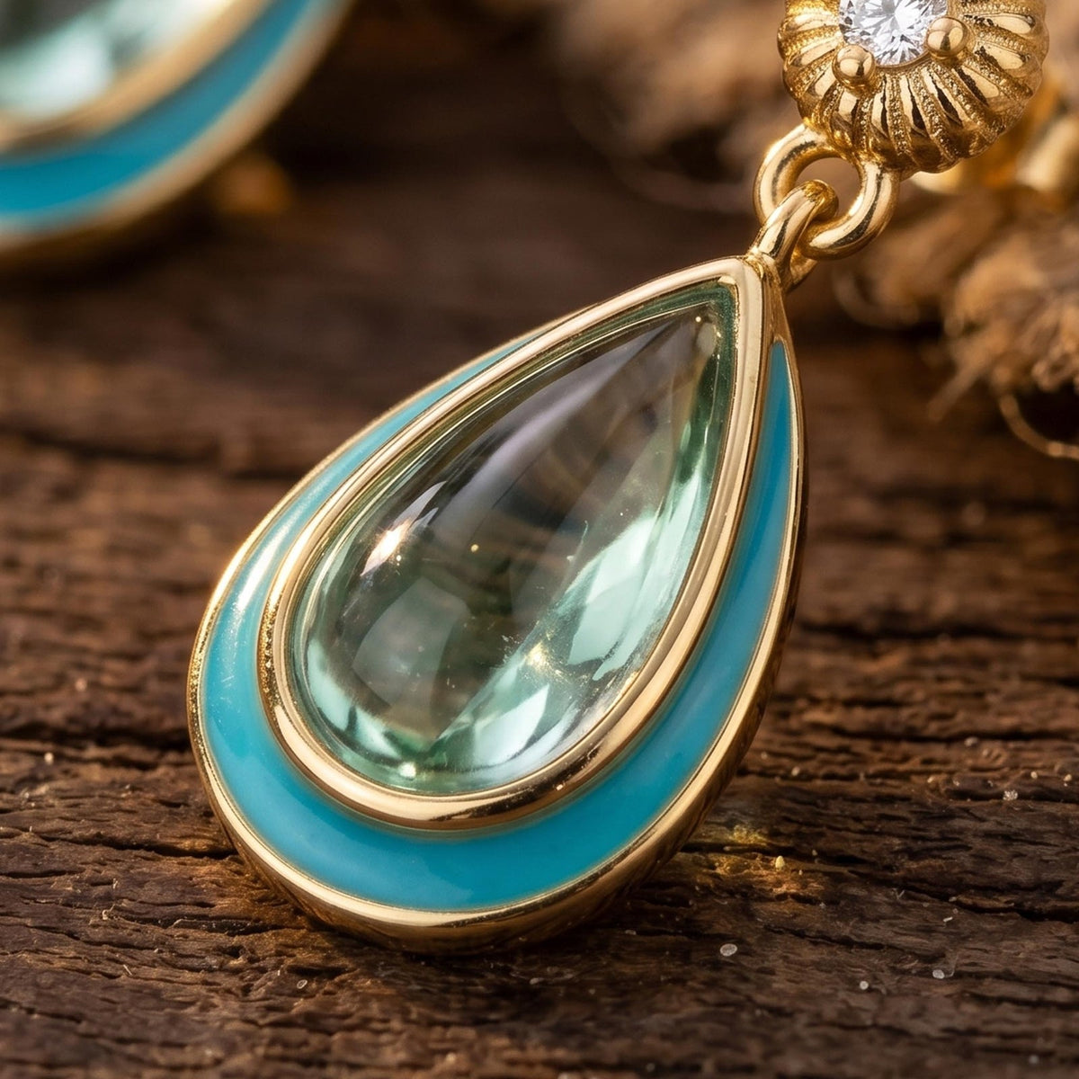 Icy Blue Framed Teardrop Earrings — product view 3