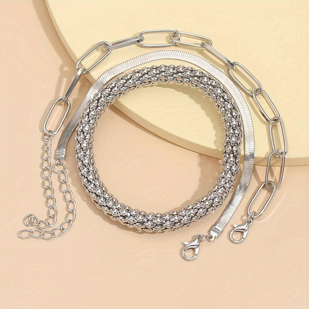Holly — Layered Snake Chain Bracelet Set