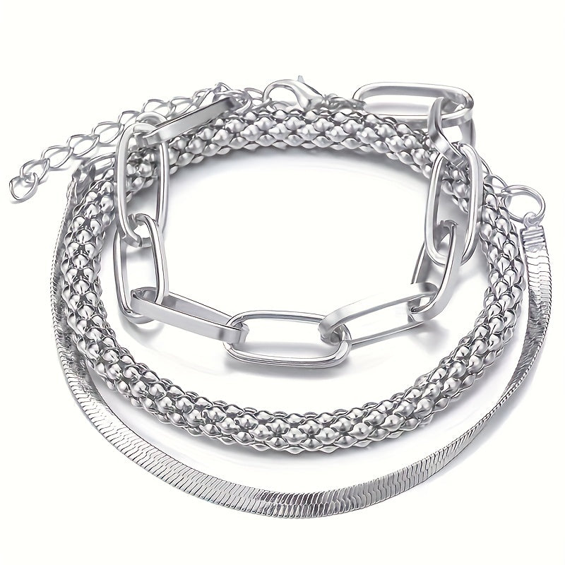 Holly — Layered Snake Chain Bracelet Set