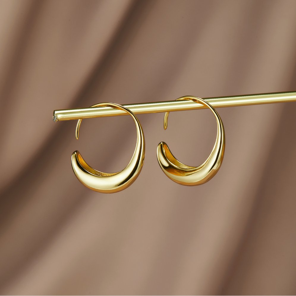 Selene — Classic Drop Hoop Earrings