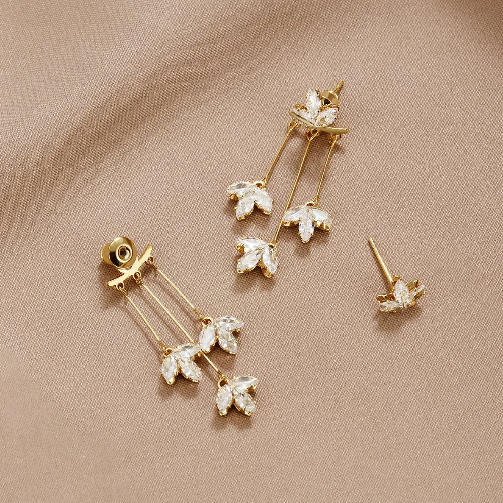 Regina — Crystal Lotus Waterfall Earrings