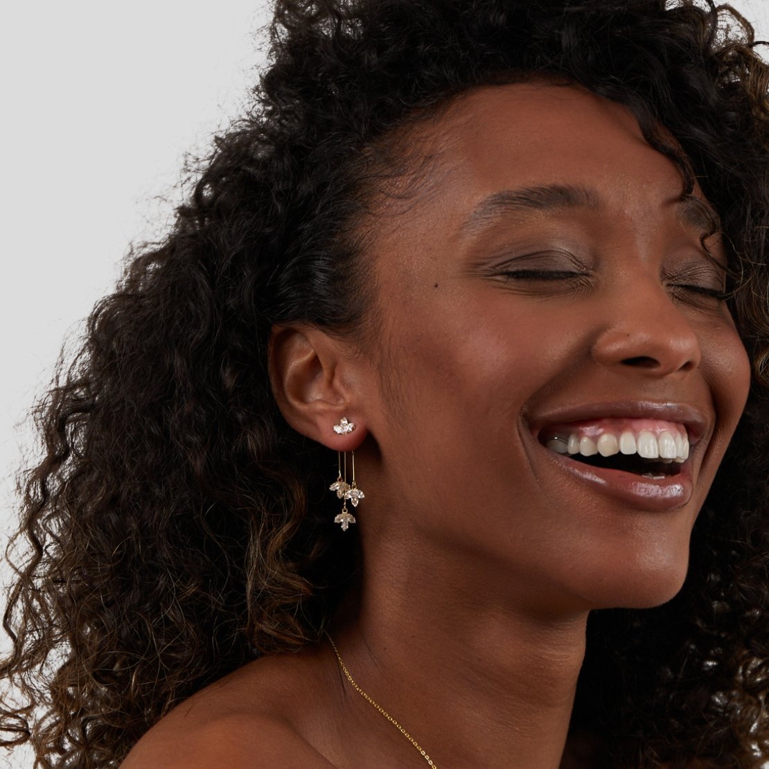 Regina — Crystal Lotus Waterfall Earrings