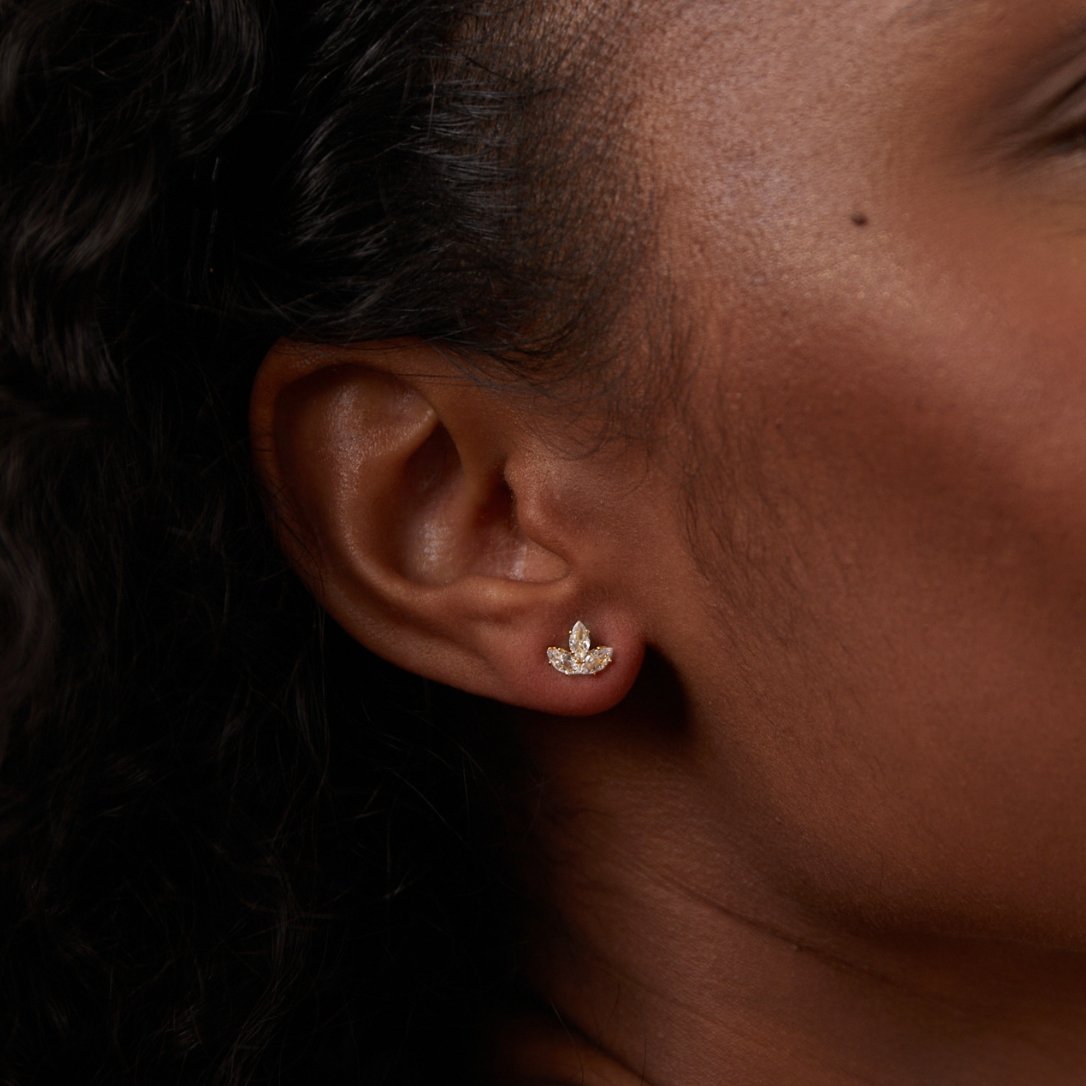 Regina — Crystal Lotus Waterfall Earrings