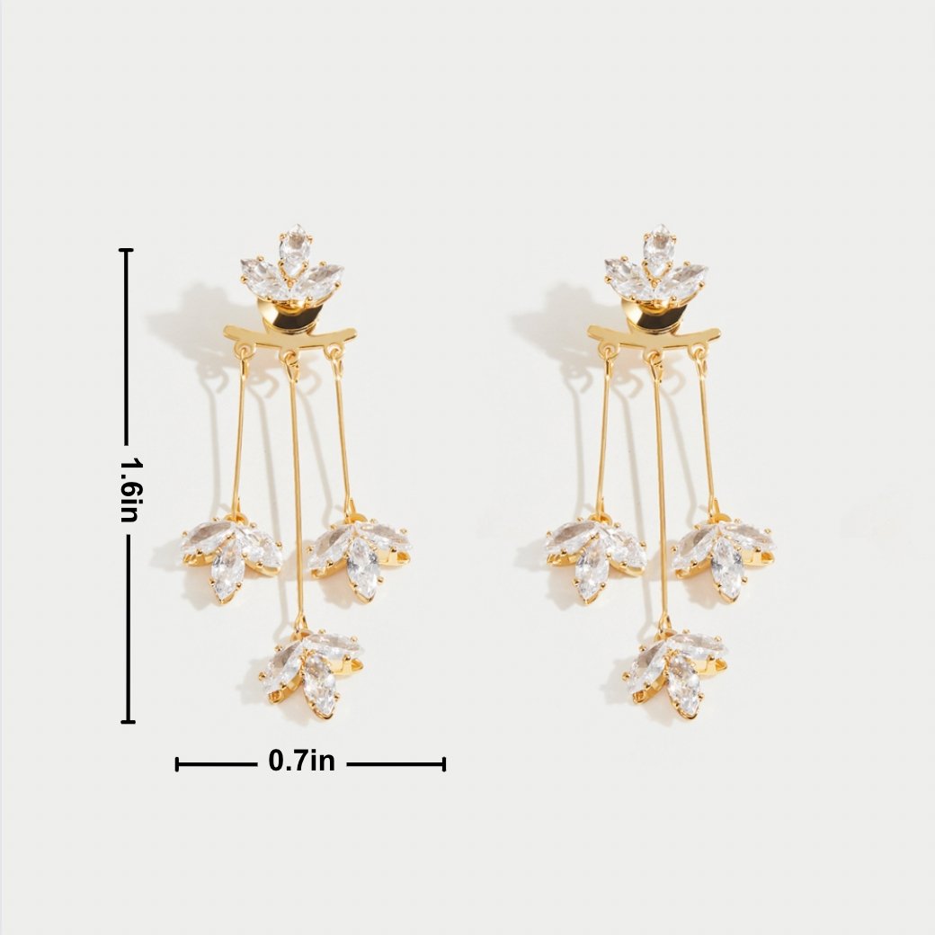Regina — Crystal Lotus Waterfall Earrings