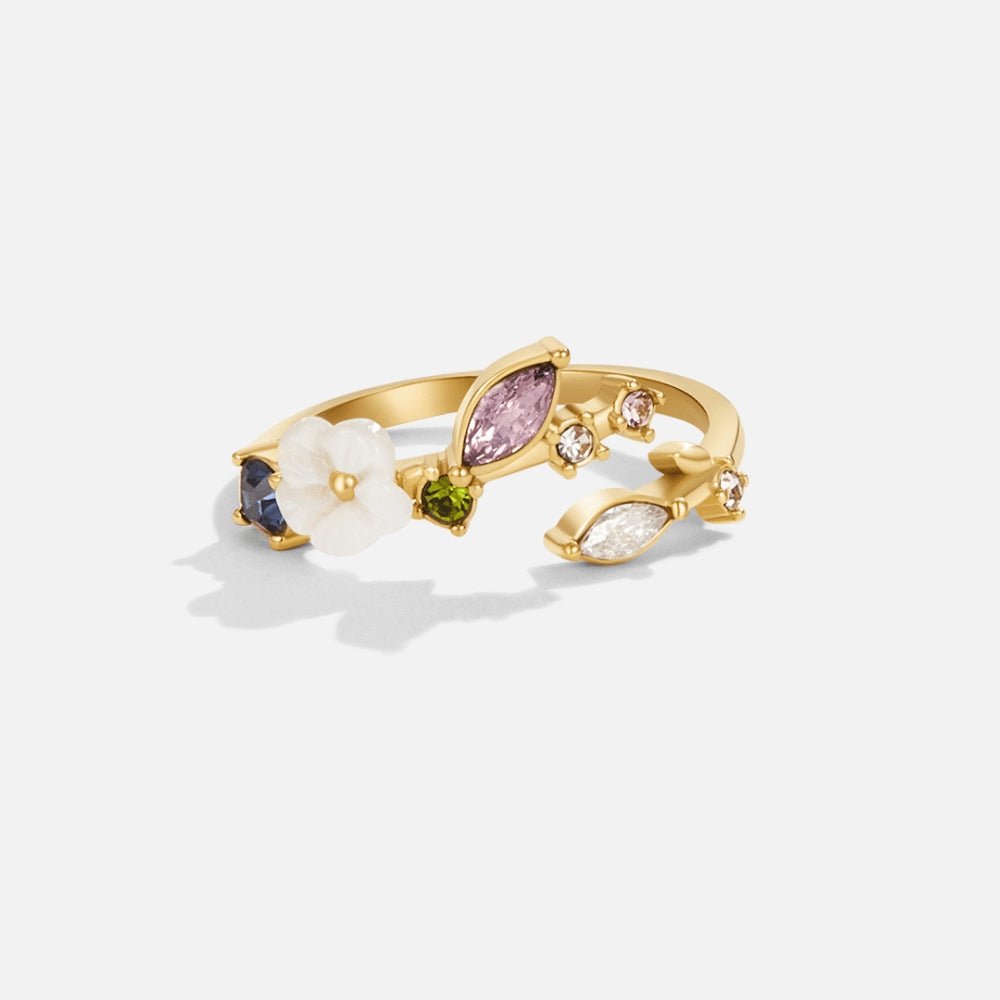 Norma — Crystal White Blossom Ring
