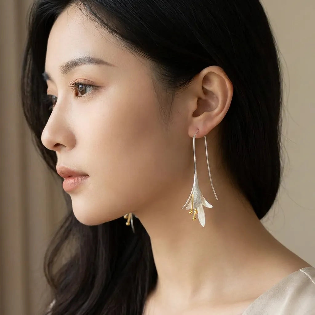Silver Flower Earrings