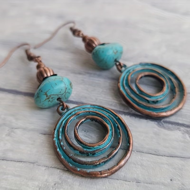Aria — Turquoise Copper Drop Earrings